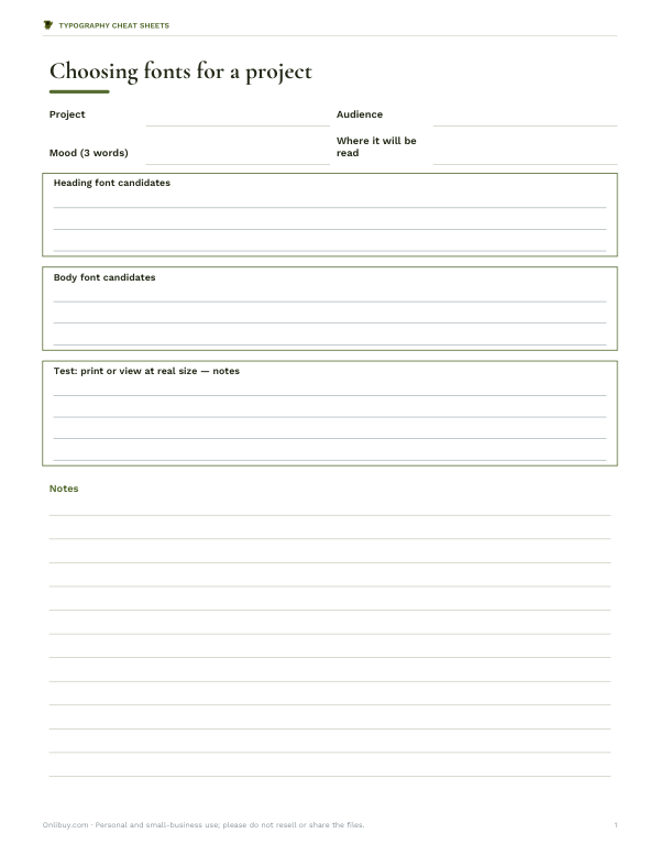 Preview of Printable Font Worksheet